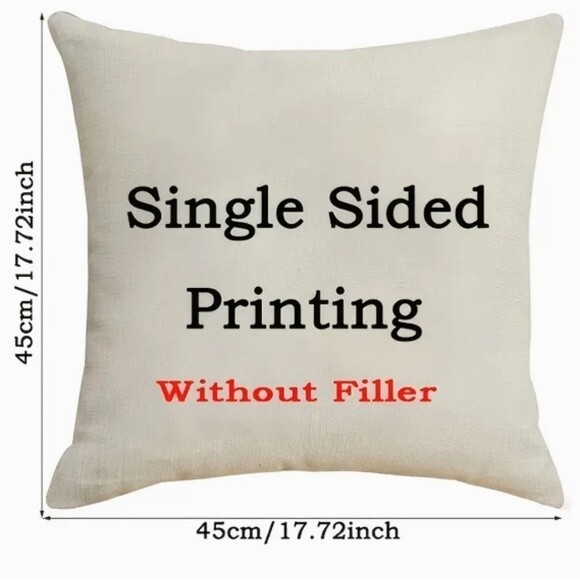 NEW MERRY CHRISTMAS VINTAGE RED TRUCK PUPPY DOG TREE LINEN PILLOW COVER 17.7" - Picture 2 of 4